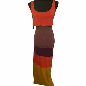 Colorblock maxi dress